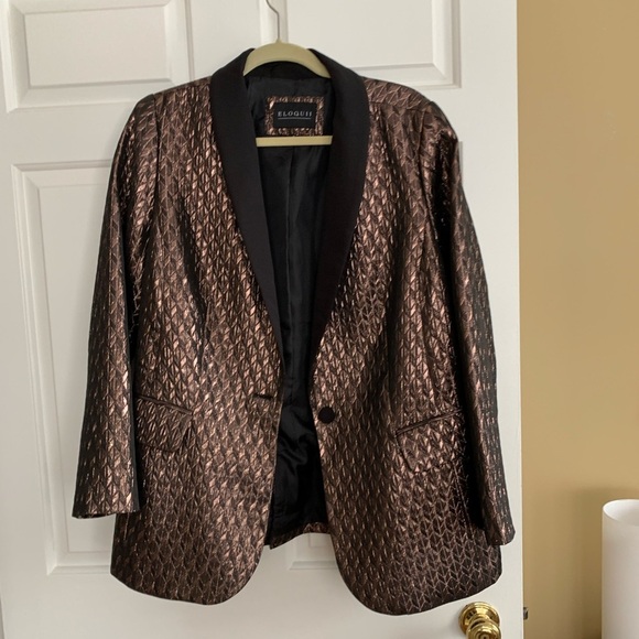 Bronze metallic blazer size 16 - Picture 1 of 3